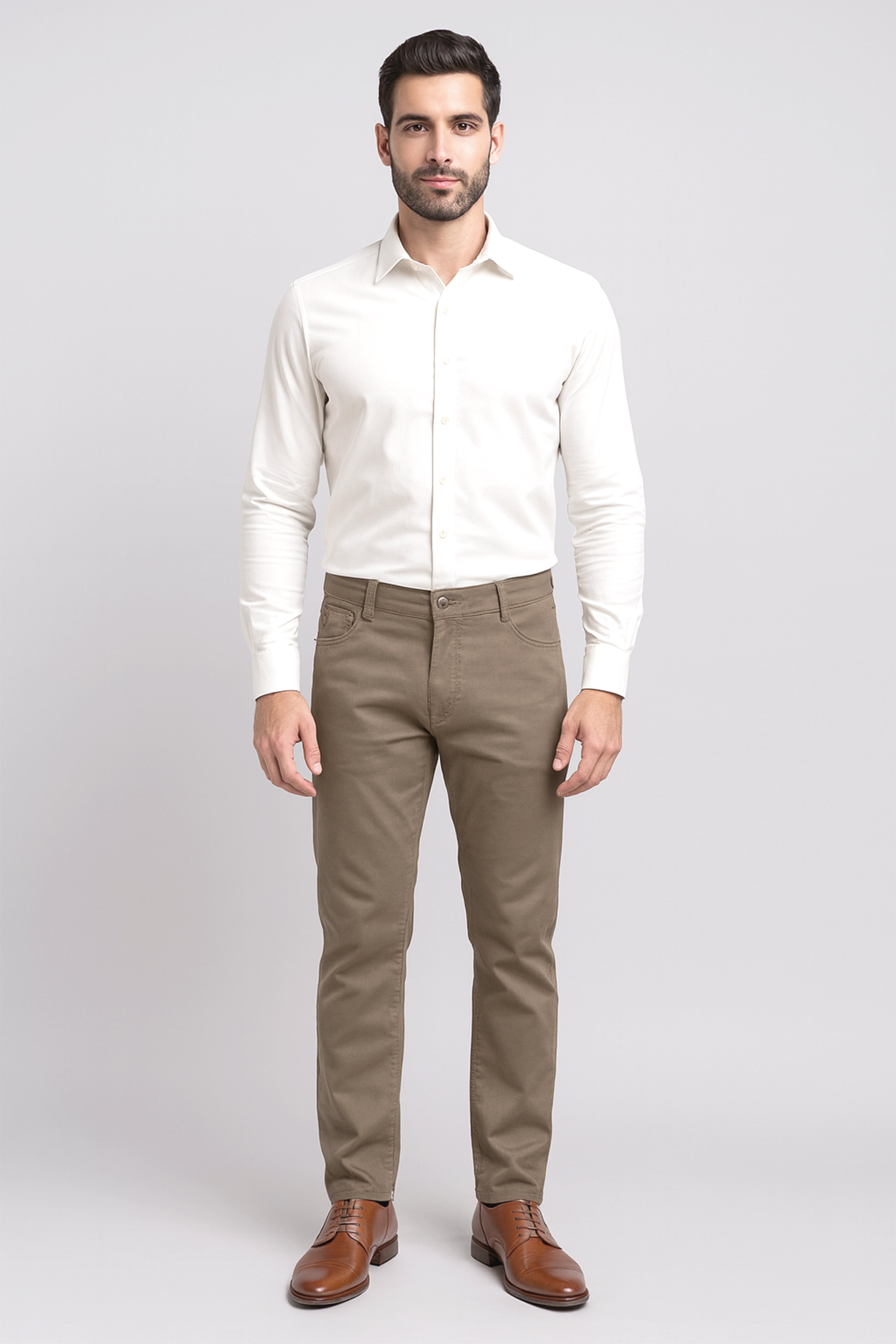 Men’s Slim Fit Brown Jeans – Smart Casual Wear (Paris)
