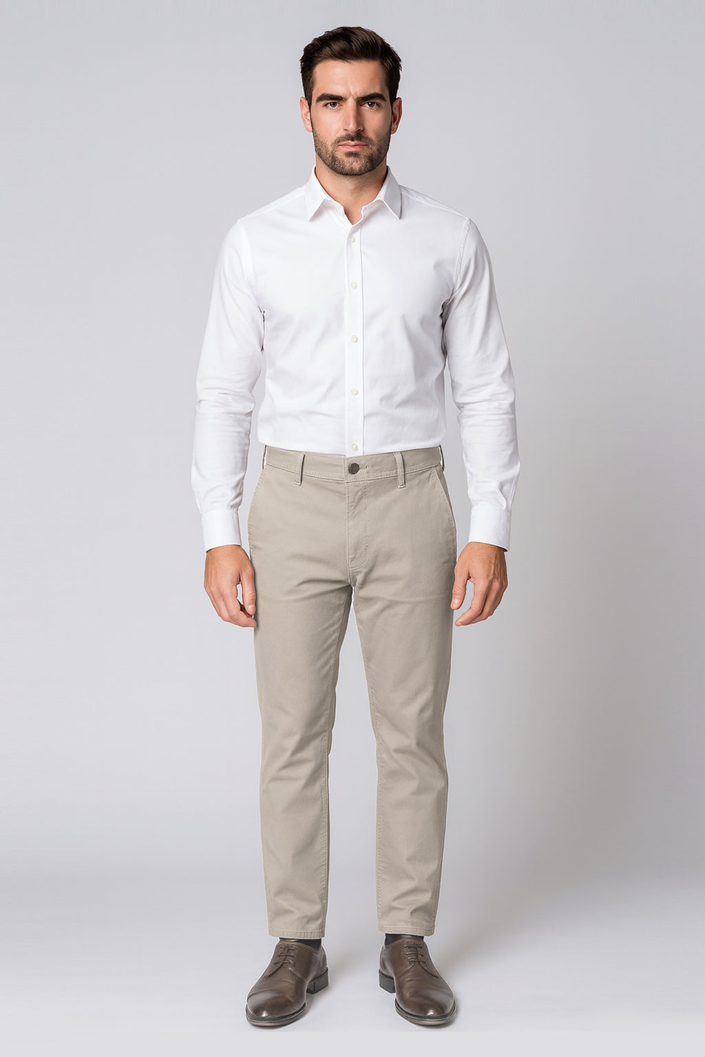 Men’s Beige Stretch Jeans – Slim Fit Smart Casual Wear (Paris)