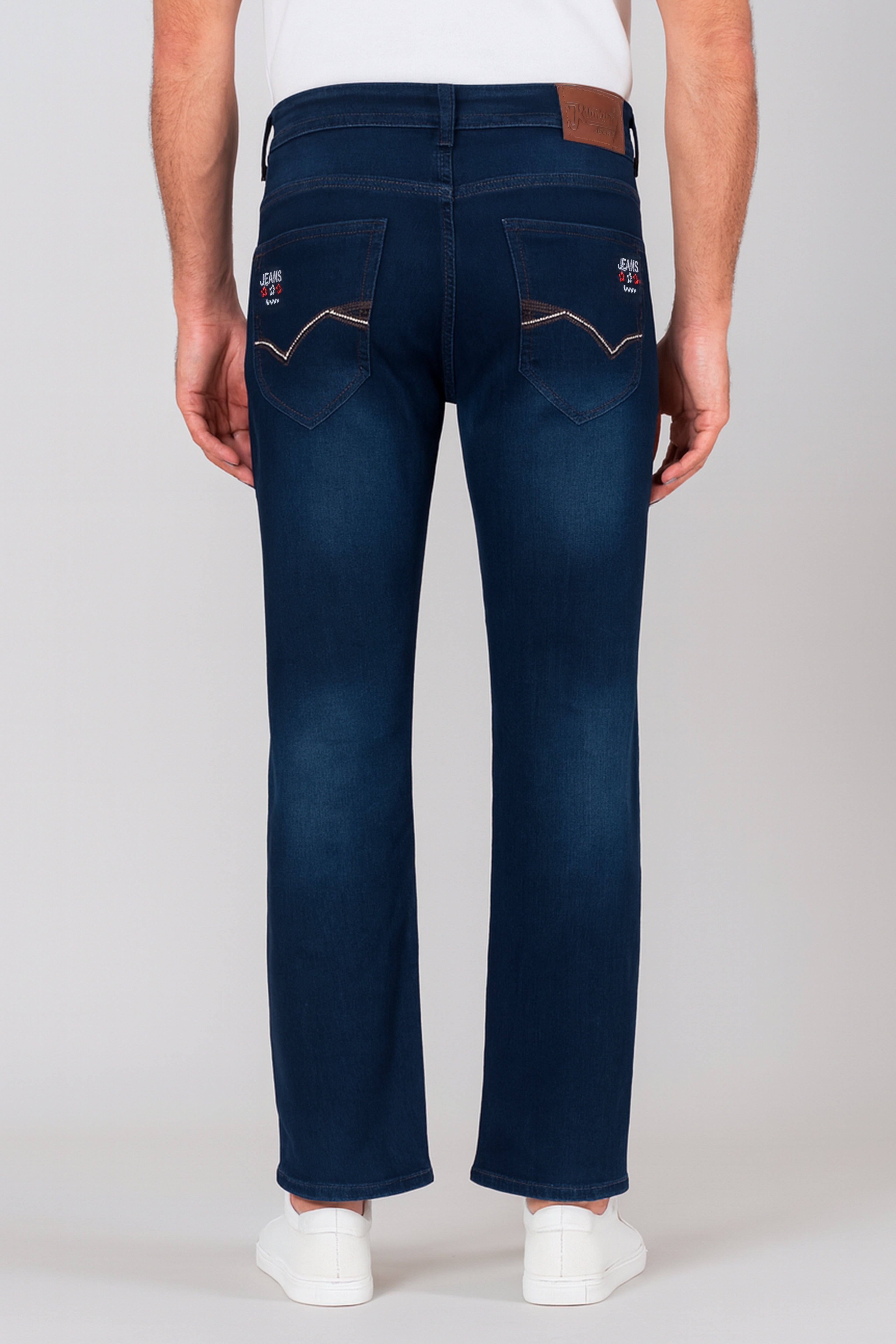 Classic Dark Blue Men’s Jeans | Comfortable Stretch Fit Denim (Midtown)