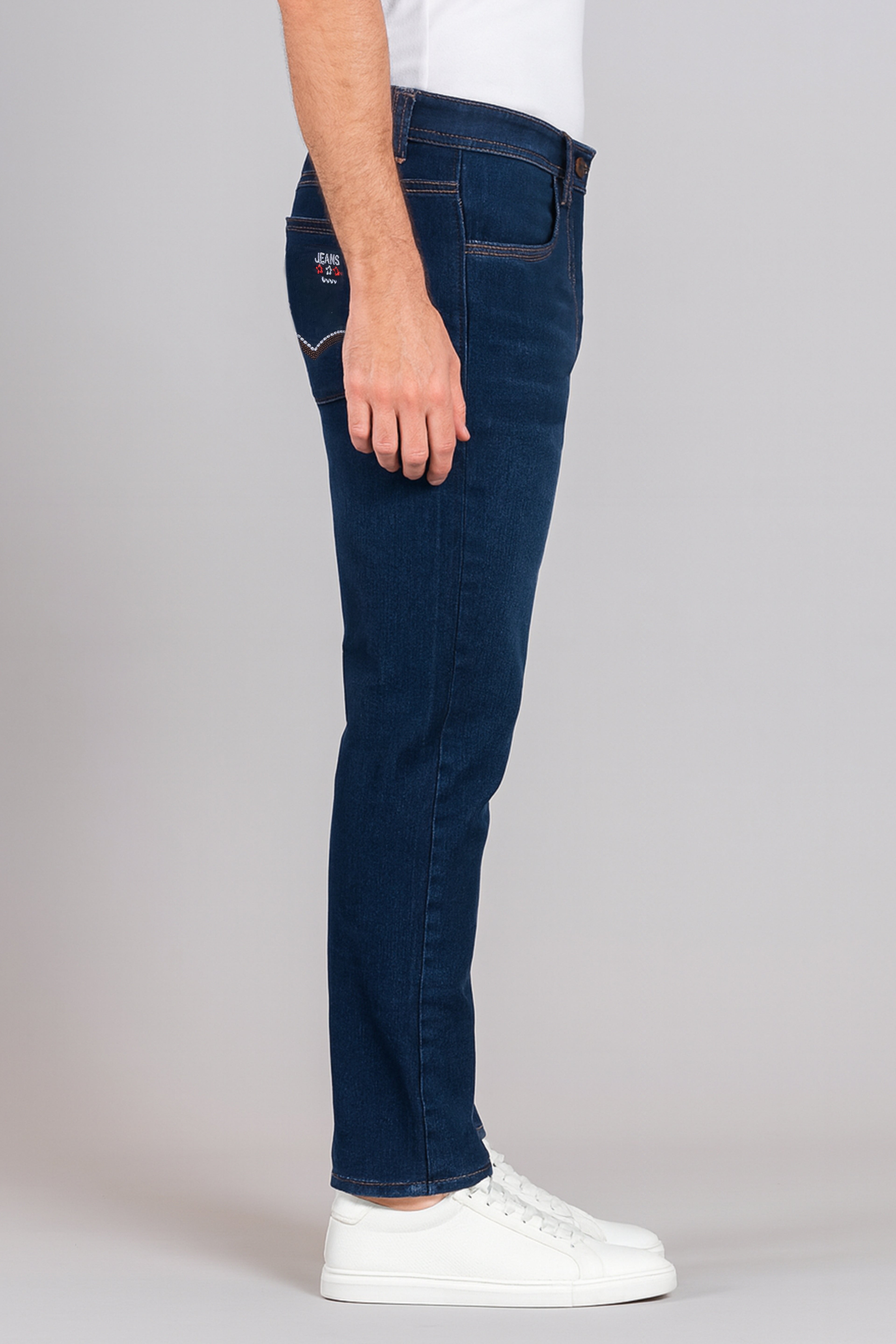 Classic Dark Blue Men’s Jeans | Comfortable Stretch Fit Denim (Midtown)