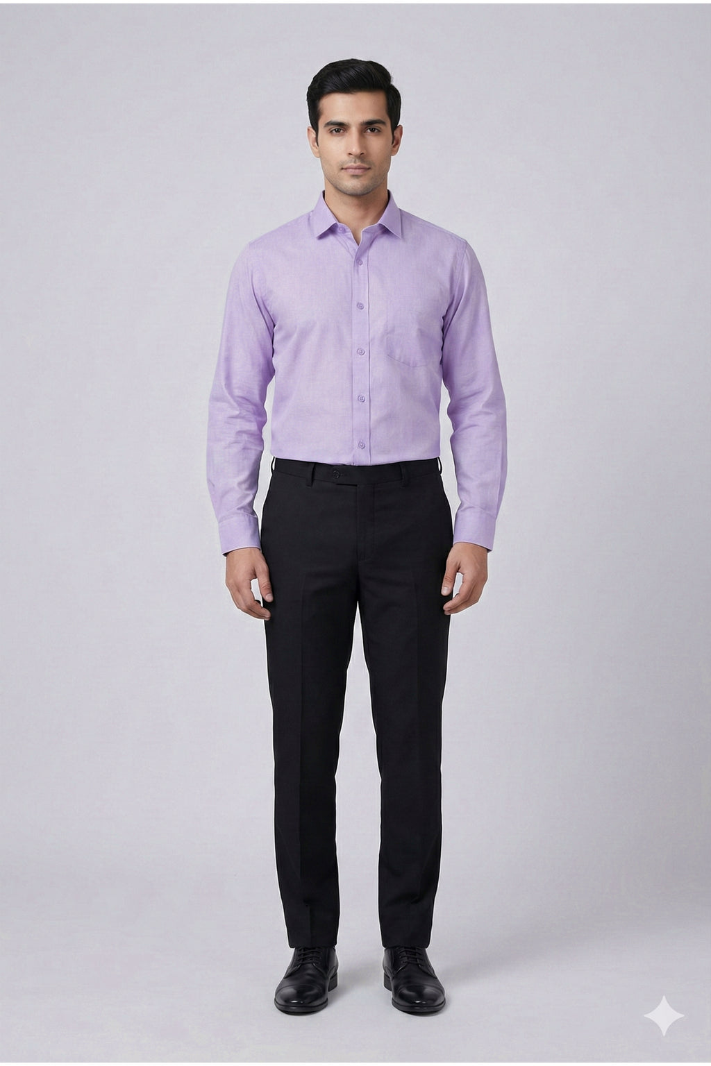 Men’s Solid Slim Fit Cotton Shirt | Formal & Casual Wear – Lavender (Cotton Slub) Full Sleeve
