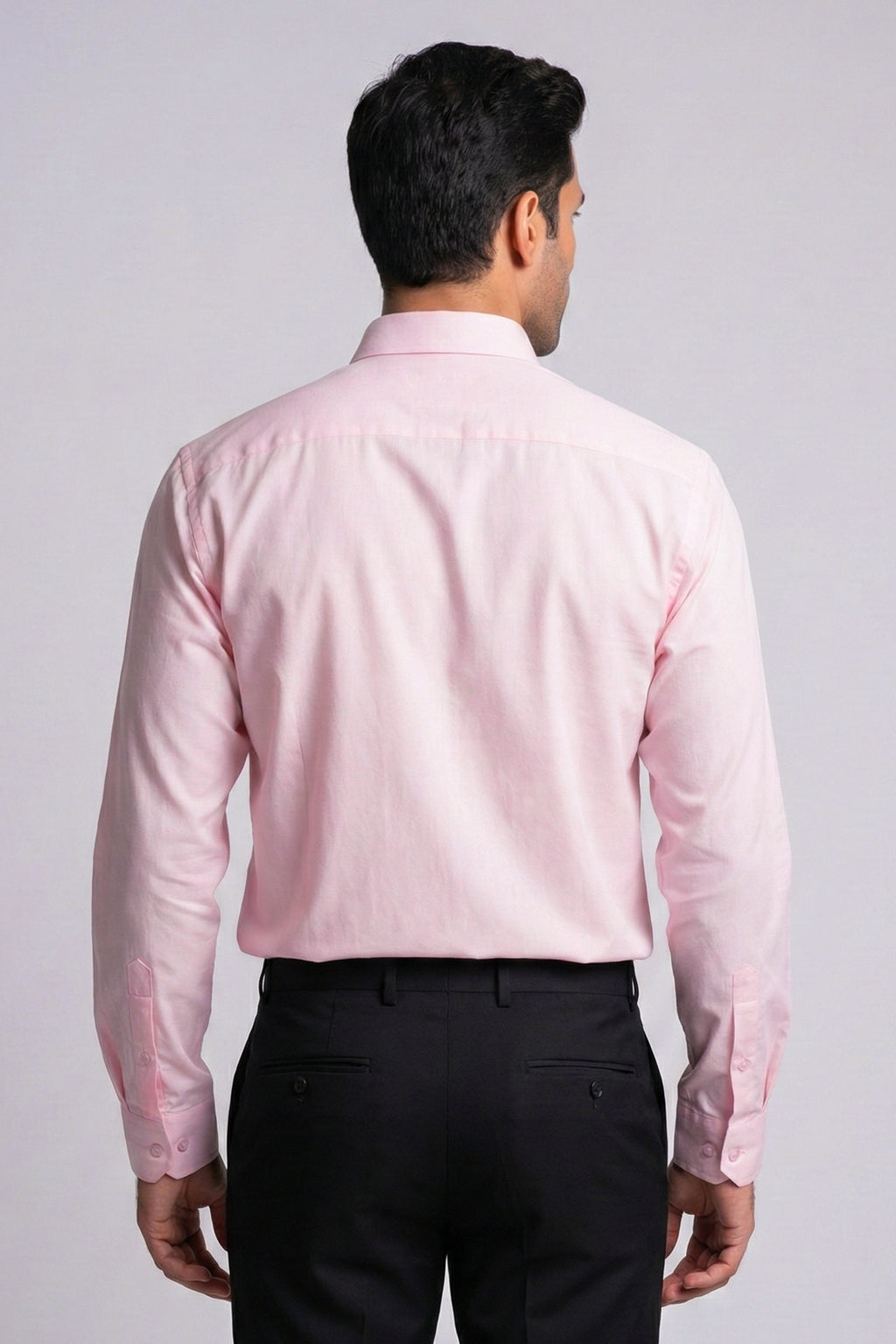 Men’s Linen Look Slim Fit Shirt | Casual & Office Wear – Pink (Cotton Slub) Full Sleeve