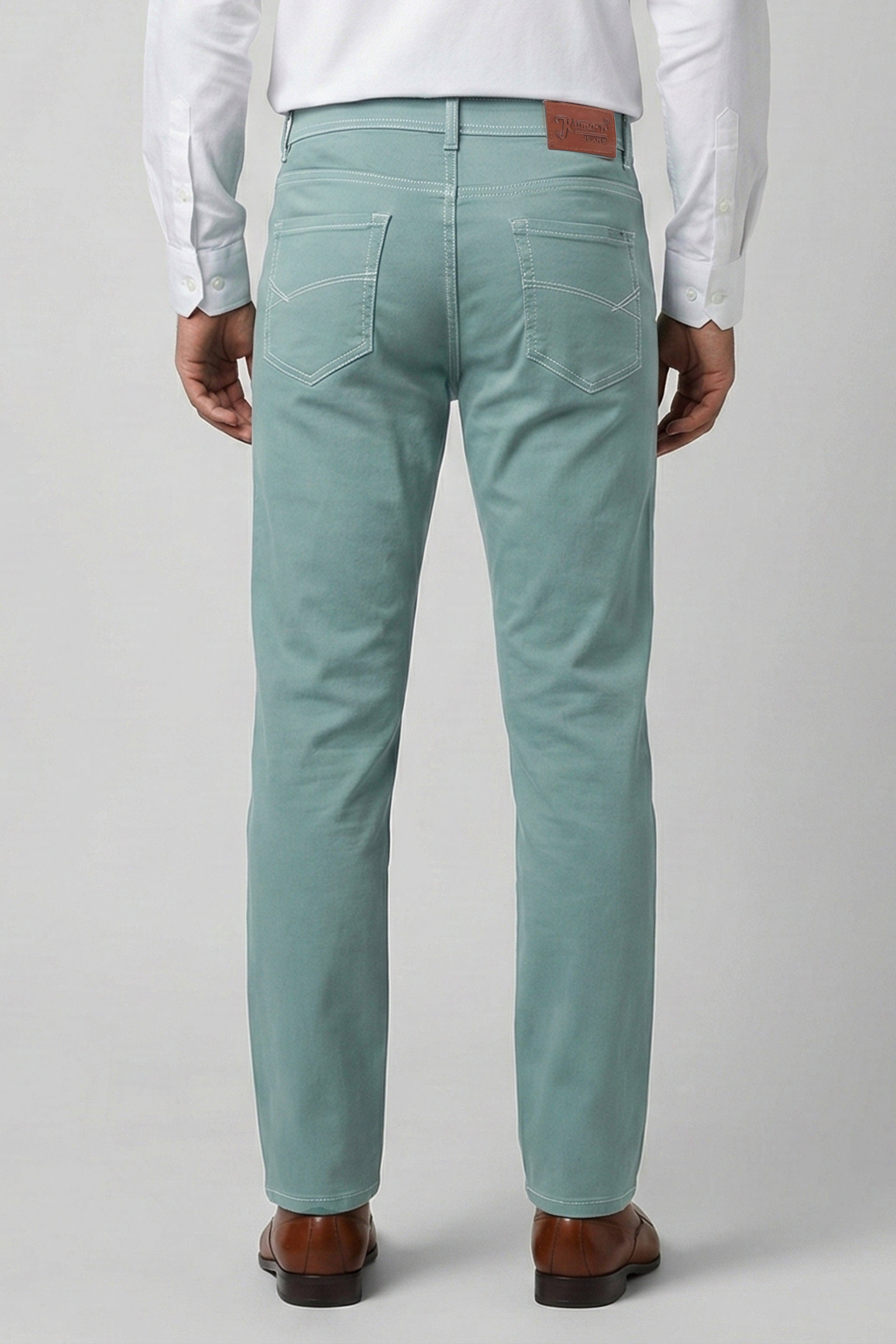 Men’s Slim Fit Sage Green Jeans – Smart Casual Wear (Paris)