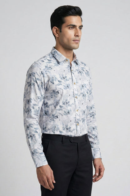 Men’s Floral Flex Printed Cotton Shirt for daily purpose