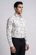 Men’s Floral Flex Printed Cotton Shirt | Full Sleeve Slim Fit (D5)