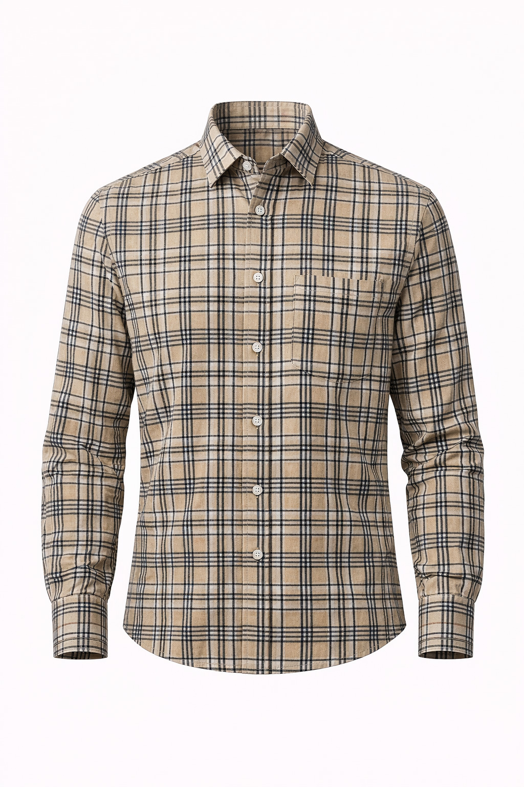 SHOW UP Beige Checkered Shirt