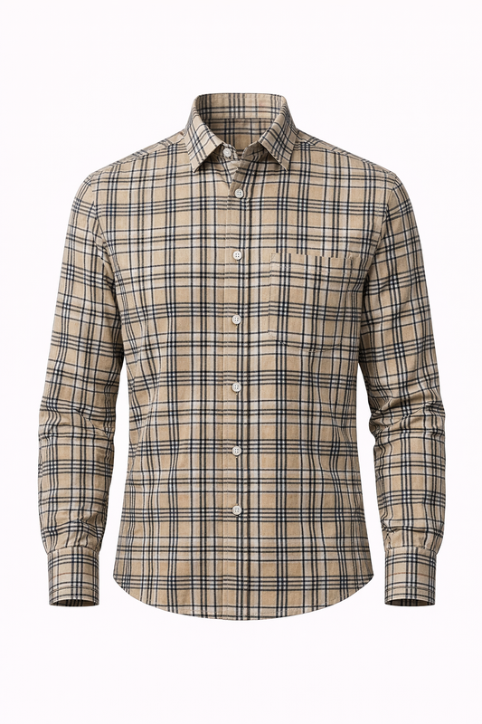 SHOW UP Beige Checkered Shirt