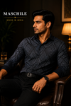 Black Paisley Print Pure Cotton Slim Fit Full Sleeve Shirt