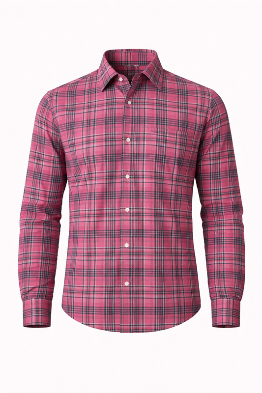 SHOW UP Pink Checkered Shirt