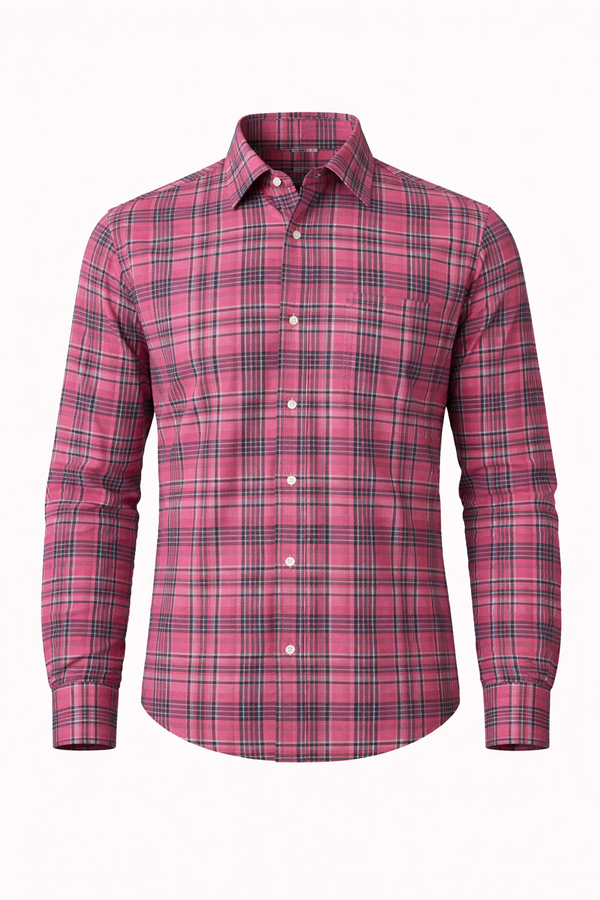 SHOW UP Pink Checkered Shirt