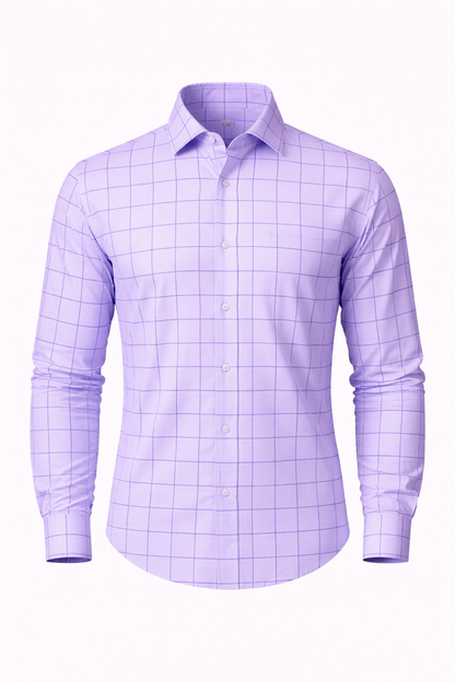 SHOW UP Lavender Checkered Shirt