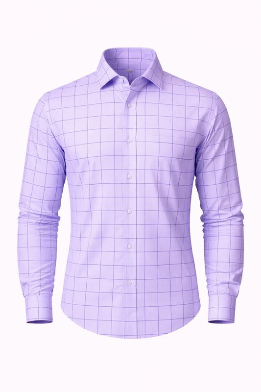 SHOW UP Lavender Checkered Shirt