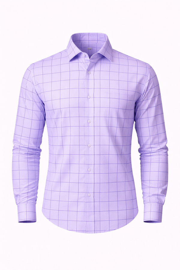 SHOW UP Lavender Checkered Shirt