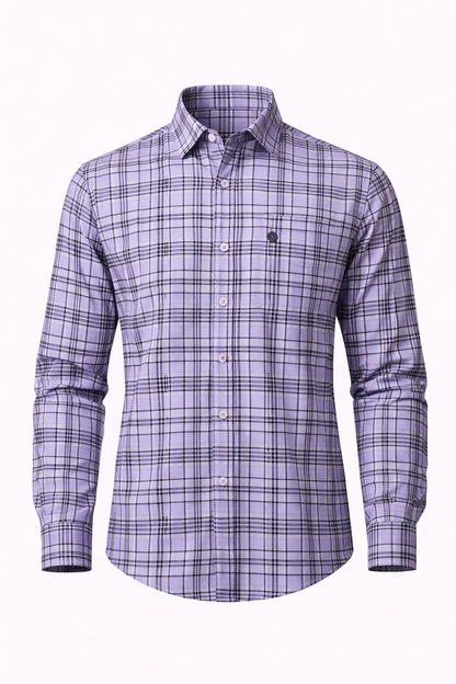 SHOW UP Purple Checkered Shirt