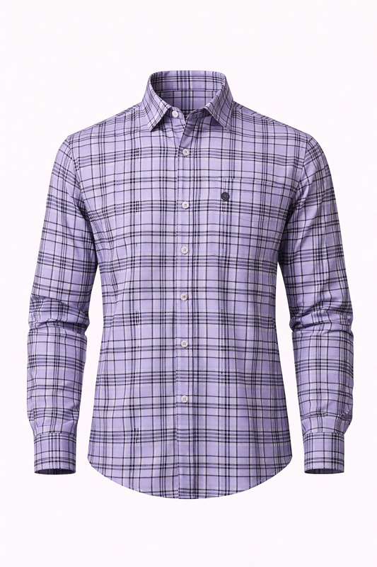SHOW UP Purple Checkered Shirt
