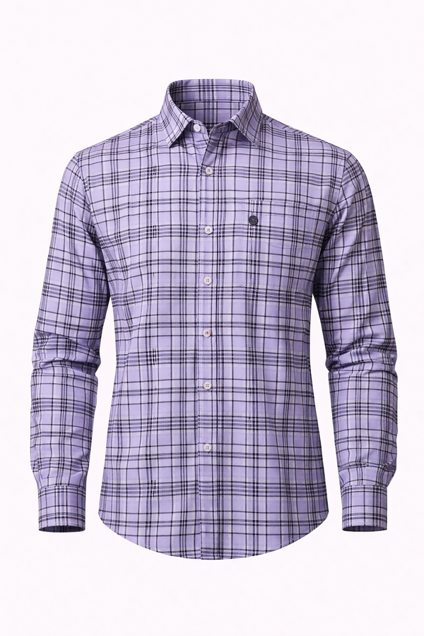SHOW UP Purple Checkered Shirt
