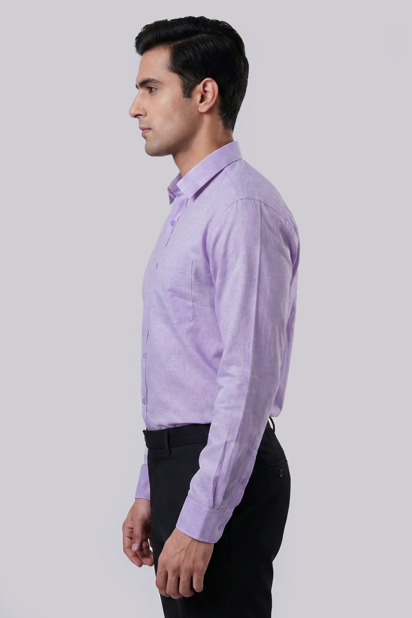 Everyday Lavender Cotton Slub Shirt - ShopYouLike