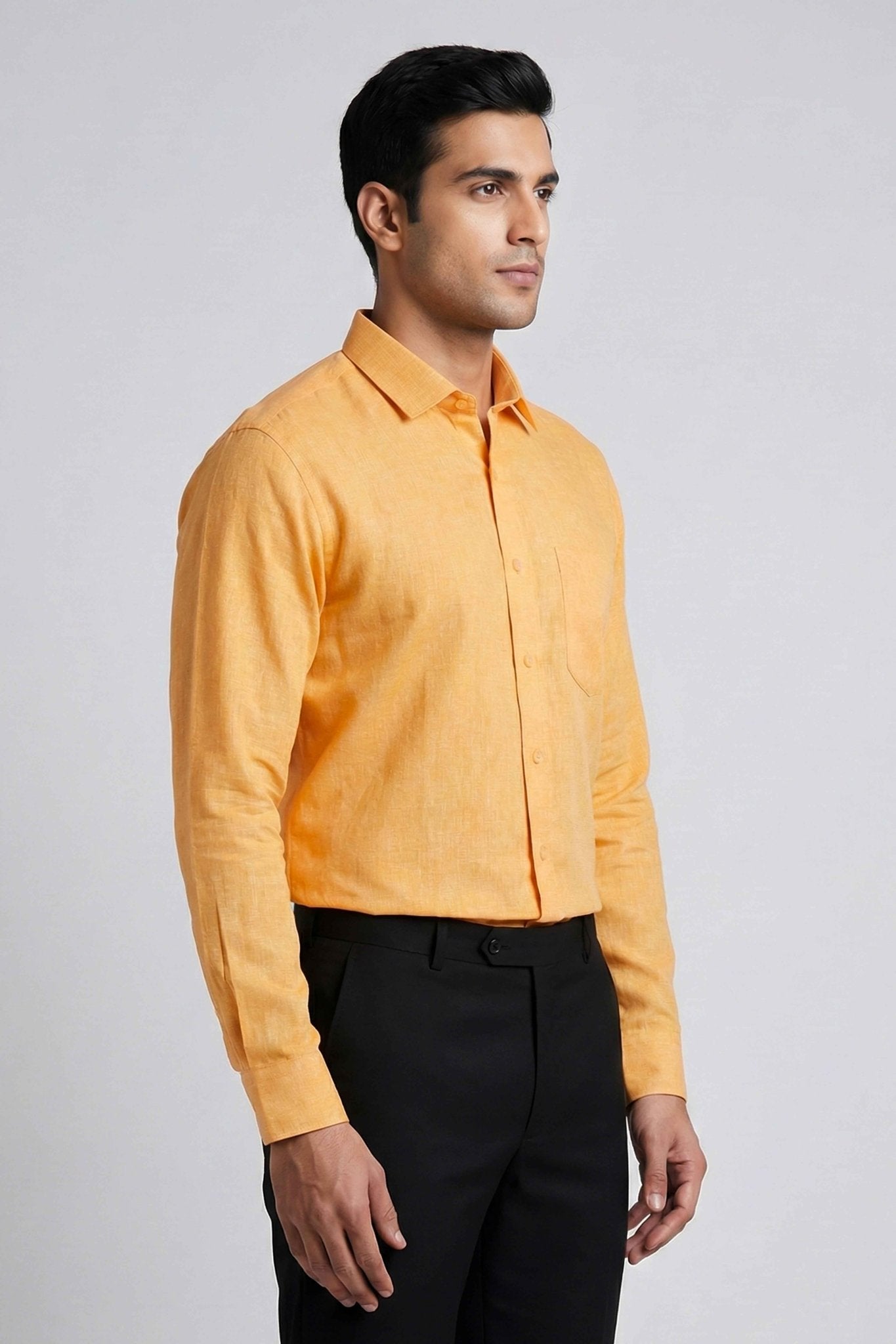 Everyday Orange Cotton Slub Shirt - ShopYouLike