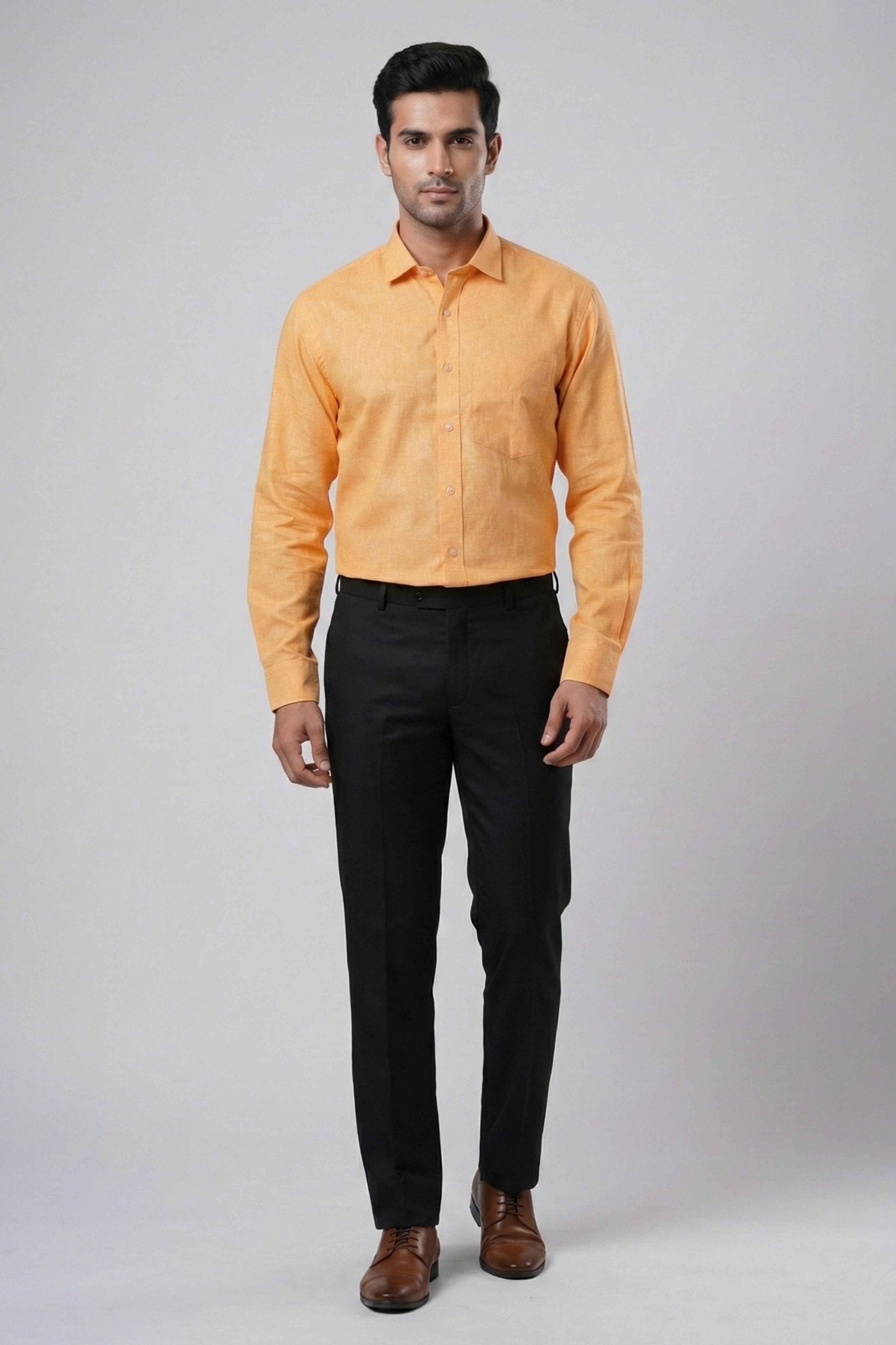 Everyday Orange Cotton Slub Shirt - ShopYouLike