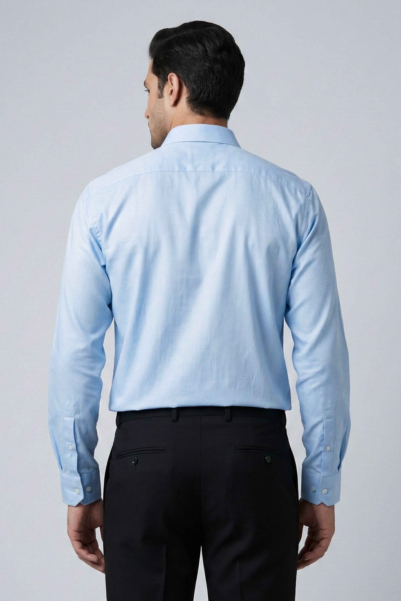 Everyday Sky Blue Cotton Slub Shirt - ShopYouLike