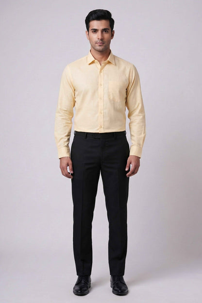 Everyday Yellow Cotton Slub Shirt - ShopYouLike