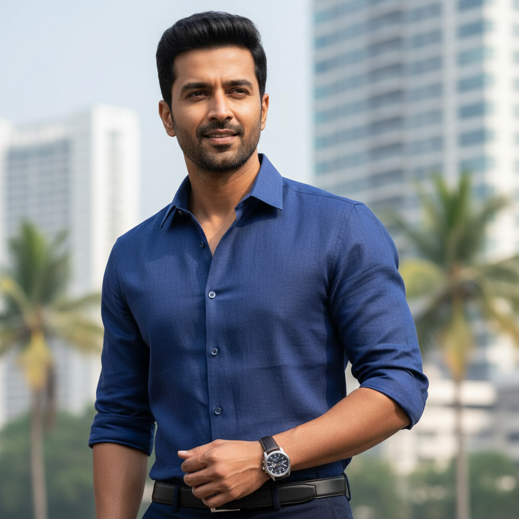 image of shirt testimonial without text from Sanjay K., Chennai pick using on of our products and model image 