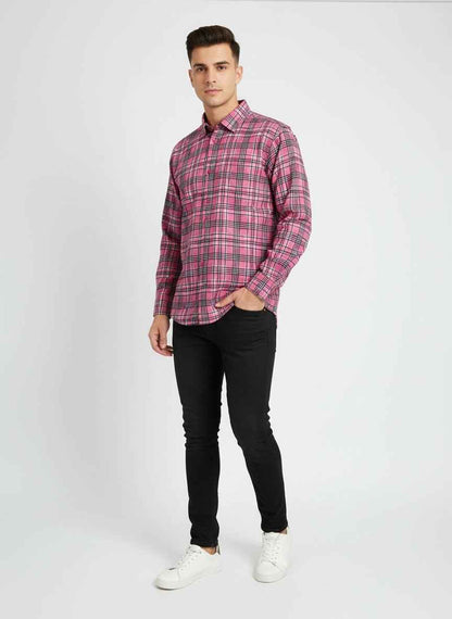 SHOW UP Pink Checkered Shirt