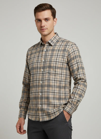 Men’s Checked Full Sleeve Shirt – Mixed Fabric (Dhamaka Checks) - ShopYouLike