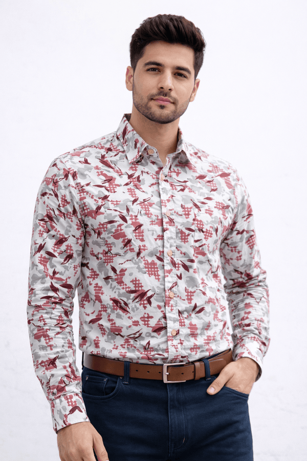 SHOW UP Floral Flex Shirt (D1) - ShopYouLike