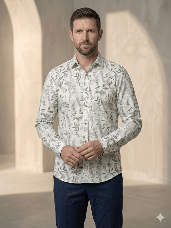 SHOW UP Floral Flex Shirt (D4) - ShopYouLike