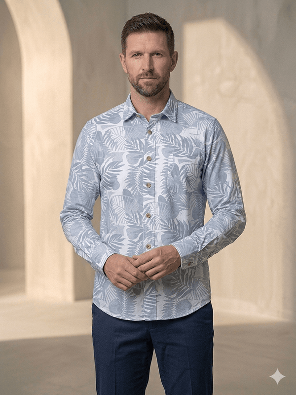 SHOW UP Floral Flex Shirt (D6) - ShopYouLike
