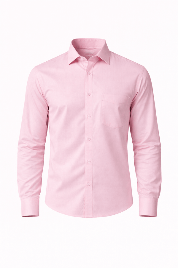 SHOW UP Pink Cotton Slub Shirt - ShopYouLike