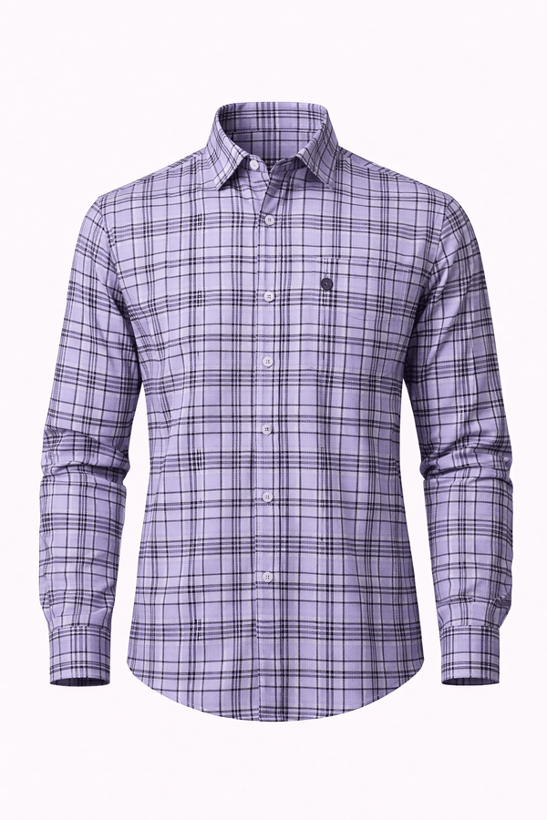 SHOW UP Purple Checkered Shirt - ShopYouLike
